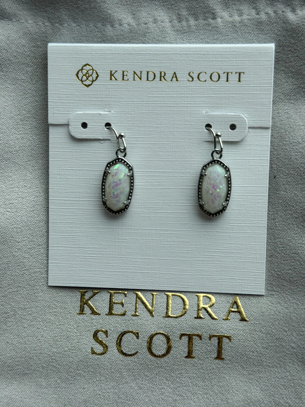Kendra Scott White Pendant Earrings